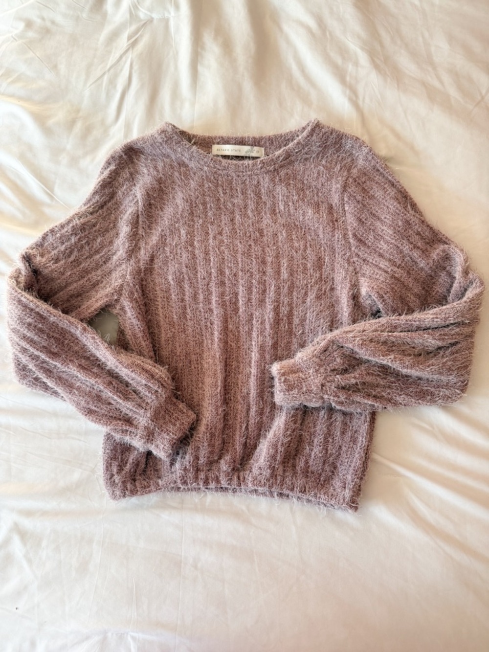 Altar’d State Elm Elderberry Eyelash Sweater Size XS